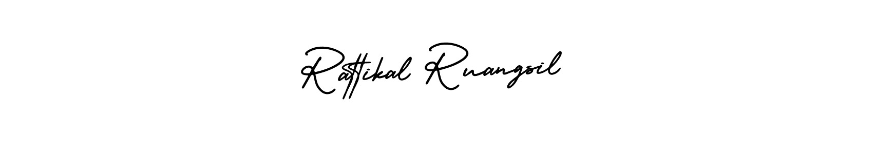 Check out images of Autograph of Rattikal Ruangsil name. Actor Rattikal Ruangsil Signature Style. AmerikaSignatureDemo-Regular is a professional sign style online. Rattikal Ruangsil signature style 3 images and pictures png