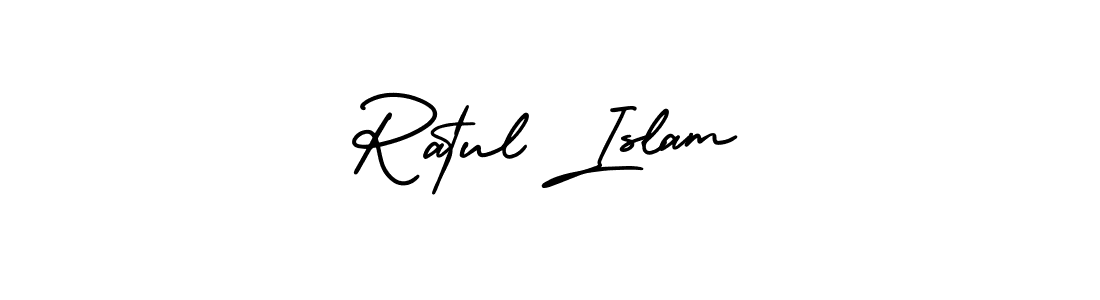 Design your own signature with our free online signature maker. With this signature software, you can create a handwritten (AmerikaSignatureDemo-Regular) signature for name Ratul Islam. Ratul Islam signature style 3 images and pictures png