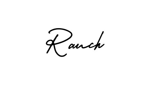 How to make Rauch name signature. Use AmerikaSignatureDemo-Regular style for creating short signs online. This is the latest handwritten sign. Rauch signature style 3 images and pictures png