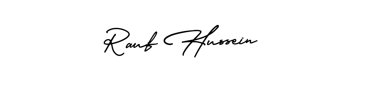 Rauf Hussein stylish signature style. Best Handwritten Sign (AmerikaSignatureDemo-Regular) for my name. Handwritten Signature Collection Ideas for my name Rauf Hussein. Rauf Hussein signature style 3 images and pictures png