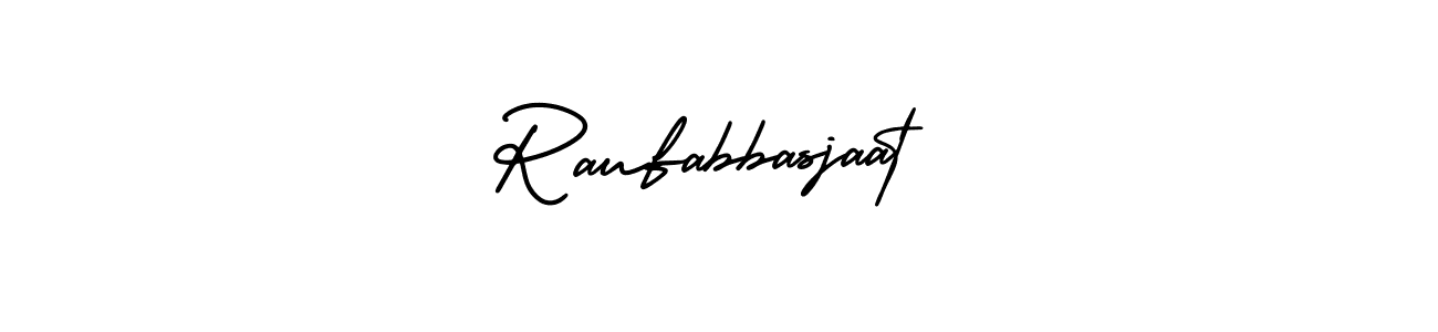 The best way (AmerikaSignatureDemo-Regular) to make a short signature is to pick only two or three words in your name. The name Raufabbasjaat include a total of six letters. For converting this name. Raufabbasjaat signature style 3 images and pictures png