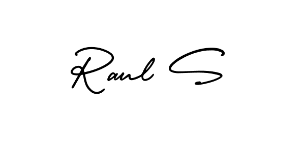 The best way (AmerikaSignatureDemo-Regular) to make a short signature is to pick only two or three words in your name. The name Raul S include a total of six letters. For converting this name. Raul S signature style 3 images and pictures png