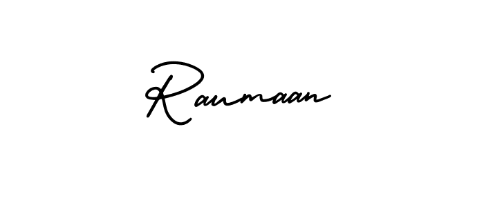 Make a beautiful signature design for name Raumaan. With this signature (AmerikaSignatureDemo-Regular) style, you can create a handwritten signature for free. Raumaan signature style 3 images and pictures png