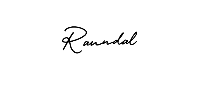 How to make Raundal signature? AmerikaSignatureDemo-Regular is a professional autograph style. Create handwritten signature for Raundal name. Raundal signature style 3 images and pictures png