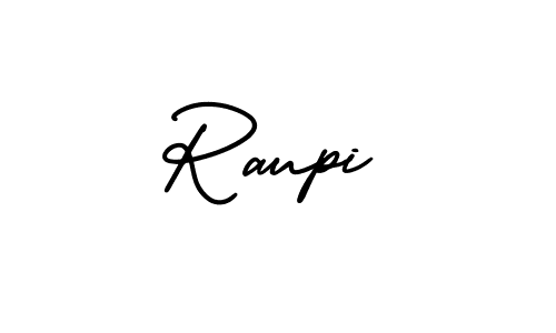 How to make Raupi name signature. Use AmerikaSignatureDemo-Regular style for creating short signs online. This is the latest handwritten sign. Raupi signature style 3 images and pictures png