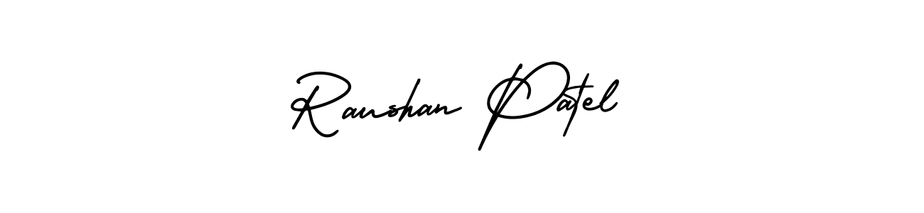 Similarly AmerikaSignatureDemo-Regular is the best handwritten signature design. Signature creator online .You can use it as an online autograph creator for name Raushan Patel. Raushan Patel signature style 3 images and pictures png