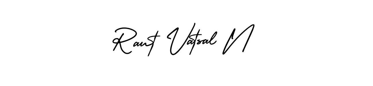 Make a short Raut Vatsal N signature style. Manage your documents anywhere anytime using AmerikaSignatureDemo-Regular. Create and add eSignatures, submit forms, share and send files easily. Raut Vatsal N signature style 3 images and pictures png