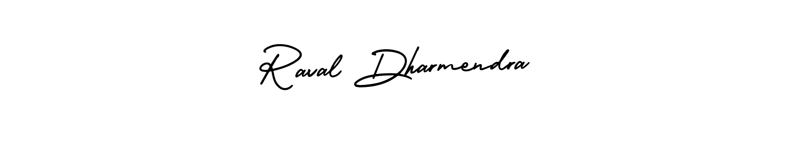 This is the best signature style for the Raval Dharmendra name. Also you like these signature font (AmerikaSignatureDemo-Regular). Mix name signature. Raval Dharmendra signature style 3 images and pictures png