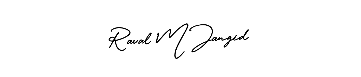 It looks lik you need a new signature style for name Raval M Jangid. Design unique handwritten (AmerikaSignatureDemo-Regular) signature with our free signature maker in just a few clicks. Raval M Jangid signature style 3 images and pictures png