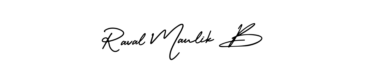 Also we have Raval Maulik B name is the best signature style. Create professional handwritten signature collection using AmerikaSignatureDemo-Regular autograph style. Raval Maulik B signature style 3 images and pictures png