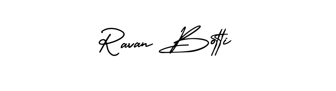 How to make Ravan Botti name signature. Use AmerikaSignatureDemo-Regular style for creating short signs online. This is the latest handwritten sign. Ravan Botti signature style 3 images and pictures png