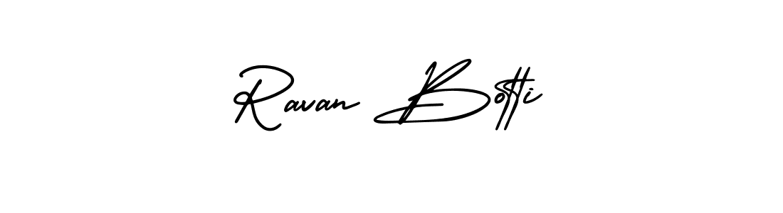 How to make Ravan Botti name signature. Use AmerikaSignatureDemo-Regular style for creating short signs online. This is the latest handwritten sign. Ravan Botti signature style 3 images and pictures png