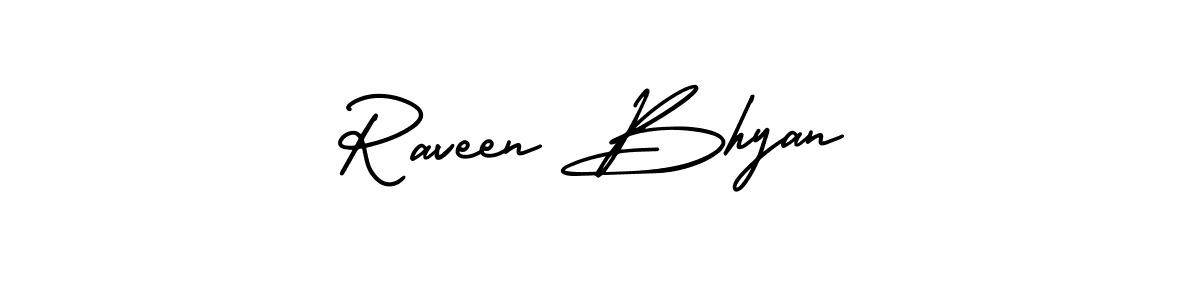 Use a signature maker to create a handwritten signature online. With this signature software, you can design (AmerikaSignatureDemo-Regular) your own signature for name Raveen Bhyan. Raveen Bhyan signature style 3 images and pictures png