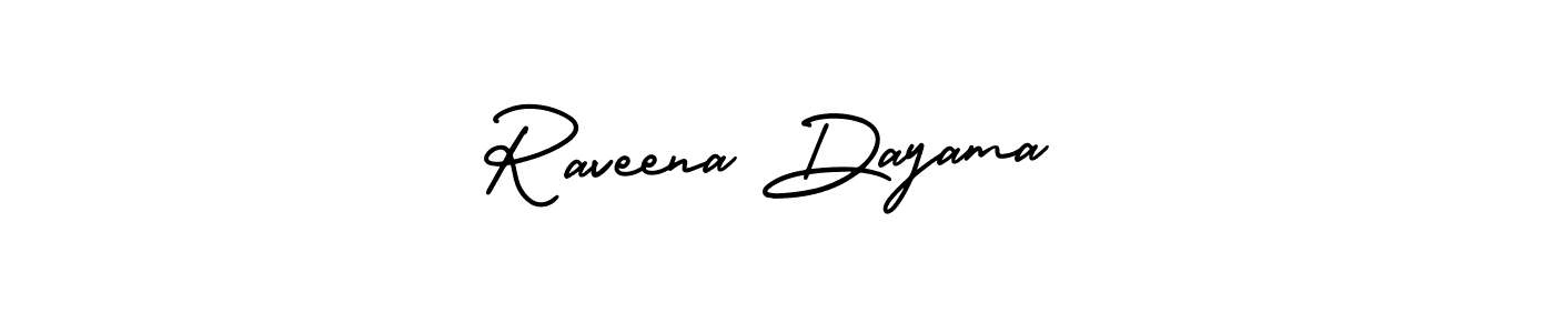 Design your own signature with our free online signature maker. With this signature software, you can create a handwritten (AmerikaSignatureDemo-Regular) signature for name Raveena Dayama. Raveena Dayama signature style 3 images and pictures png