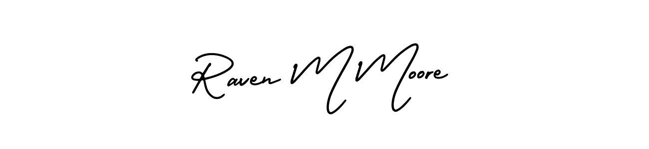 Raven M Moore stylish signature style. Best Handwritten Sign (AmerikaSignatureDemo-Regular) for my name. Handwritten Signature Collection Ideas for my name Raven M Moore. Raven M Moore signature style 3 images and pictures png