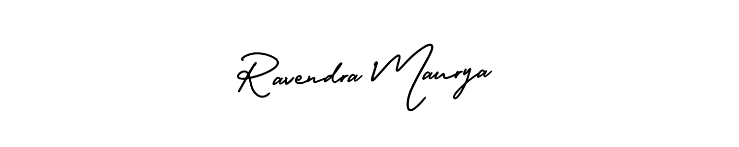 You should practise on your own different ways (AmerikaSignatureDemo-Regular) to write your name (Ravendra Maurya) in signature. don't let someone else do it for you. Ravendra Maurya signature style 3 images and pictures png