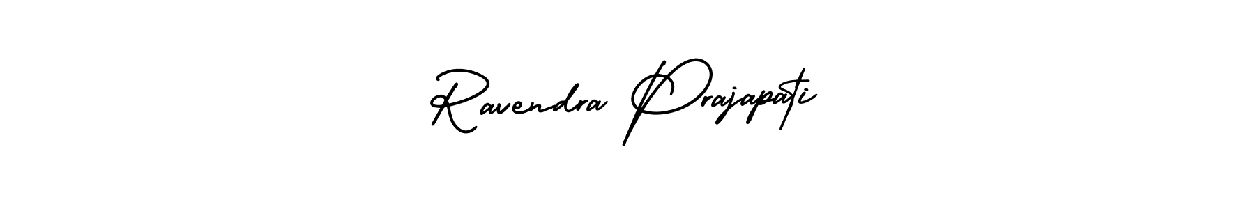 The best way (AmerikaSignatureDemo-Regular) to make a short signature is to pick only two or three words in your name. The name Ravendra Prajapati include a total of six letters. For converting this name. Ravendra Prajapati signature style 3 images and pictures png