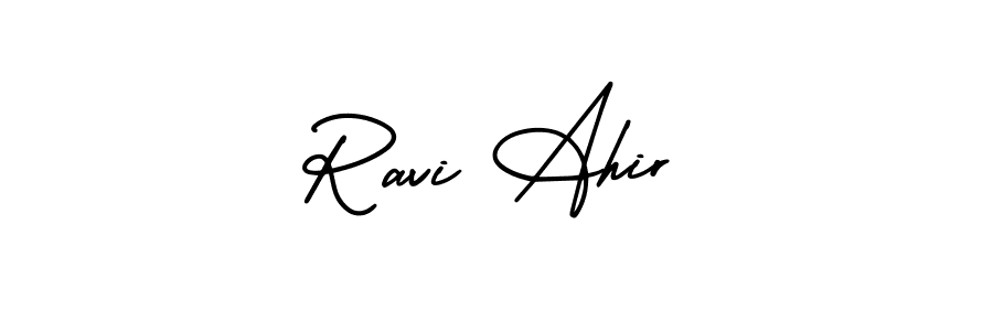 Similarly AmerikaSignatureDemo-Regular is the best handwritten signature design. Signature creator online .You can use it as an online autograph creator for name Ravi Ahir. Ravi Ahir signature style 3 images and pictures png