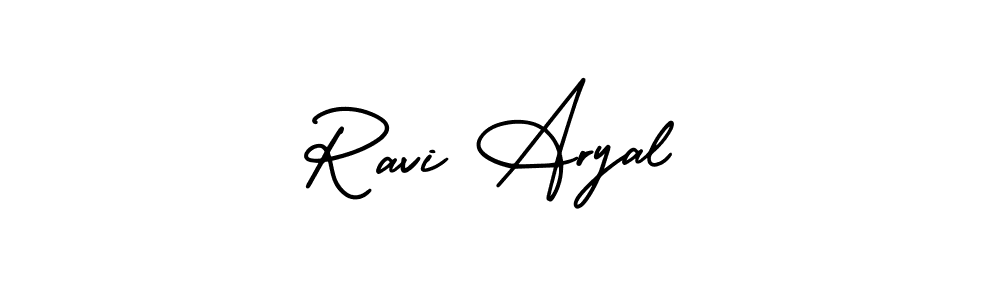 Ravi Aryal stylish signature style. Best Handwritten Sign (AmerikaSignatureDemo-Regular) for my name. Handwritten Signature Collection Ideas for my name Ravi Aryal. Ravi Aryal signature style 3 images and pictures png