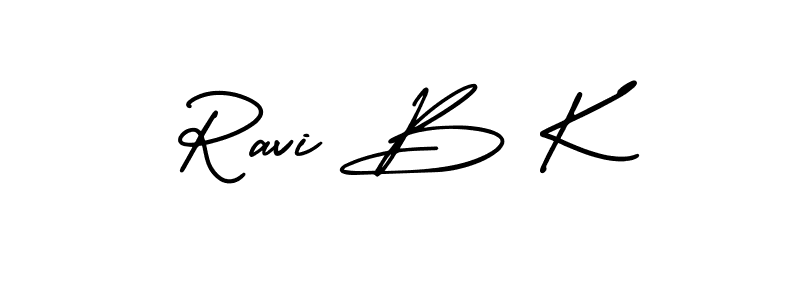 Ravi B K stylish signature style. Best Handwritten Sign (AmerikaSignatureDemo-Regular) for my name. Handwritten Signature Collection Ideas for my name Ravi B K. Ravi B K signature style 3 images and pictures png