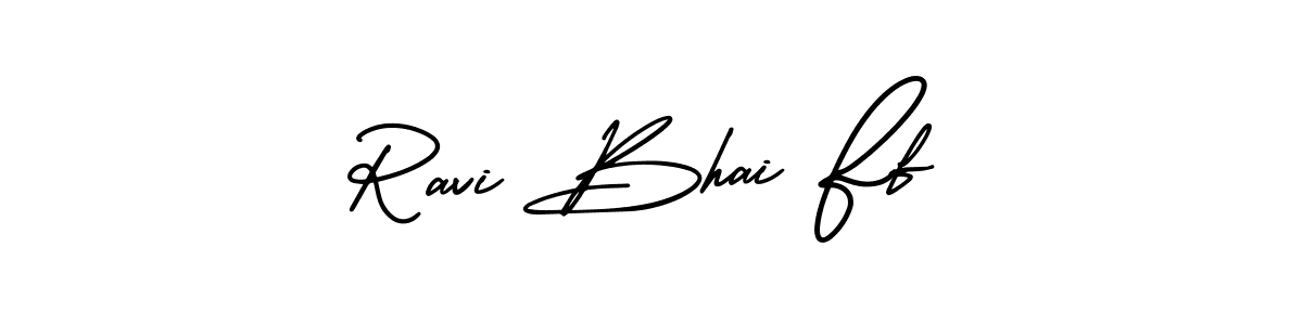 Ravi Bhai Ff stylish signature style. Best Handwritten Sign (AmerikaSignatureDemo-Regular) for my name. Handwritten Signature Collection Ideas for my name Ravi Bhai Ff. Ravi Bhai Ff signature style 3 images and pictures png