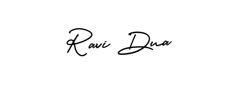 How to make Ravi Dua name signature. Use AmerikaSignatureDemo-Regular style for creating short signs online. This is the latest handwritten sign. Ravi Dua signature style 3 images and pictures png