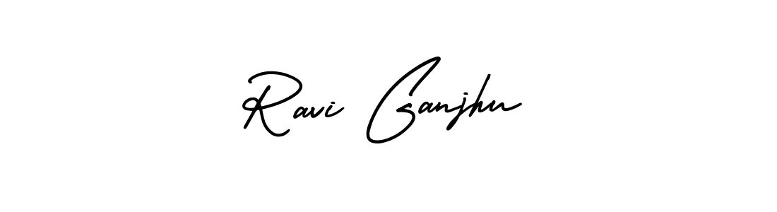 Create a beautiful signature design for name Ravi Ganjhu. With this signature (AmerikaSignatureDemo-Regular) fonts, you can make a handwritten signature for free. Ravi Ganjhu signature style 3 images and pictures png