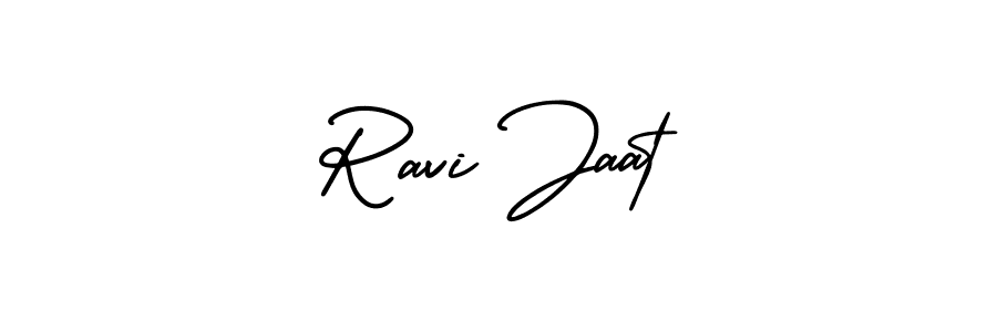 You should practise on your own different ways (AmerikaSignatureDemo-Regular) to write your name (Ravi Jaat) in signature. don't let someone else do it for you. Ravi Jaat signature style 3 images and pictures png
