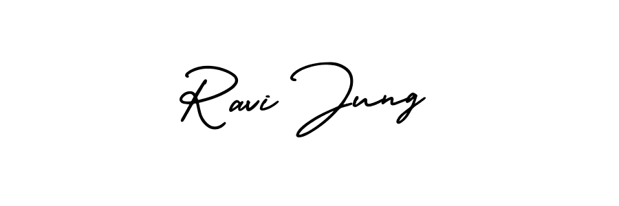 How to make Ravi Jung signature? AmerikaSignatureDemo-Regular is a professional autograph style. Create handwritten signature for Ravi Jung name. Ravi Jung signature style 3 images and pictures png