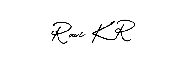 Make a beautiful signature design for name Ravi K R. With this signature (AmerikaSignatureDemo-Regular) style, you can create a handwritten signature for free. Ravi K R signature style 3 images and pictures png