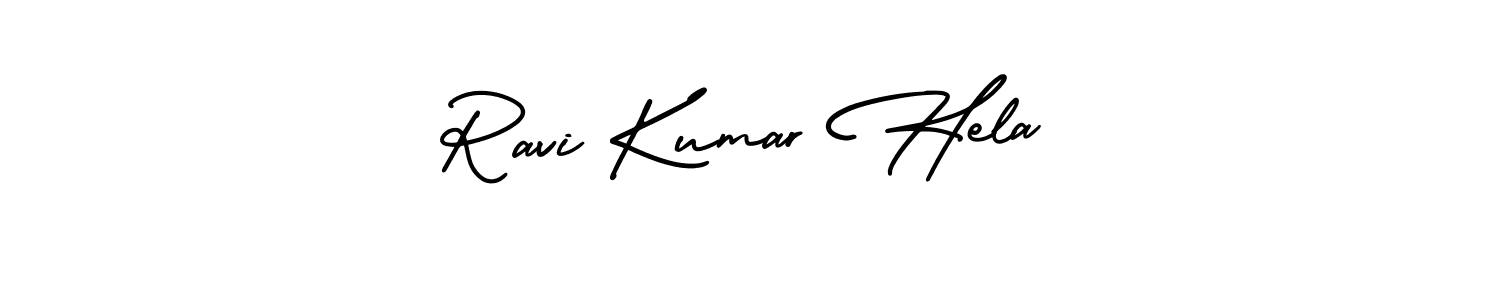 Use a signature maker to create a handwritten signature online. With this signature software, you can design (AmerikaSignatureDemo-Regular) your own signature for name Ravi Kumar Hela. Ravi Kumar Hela signature style 3 images and pictures png