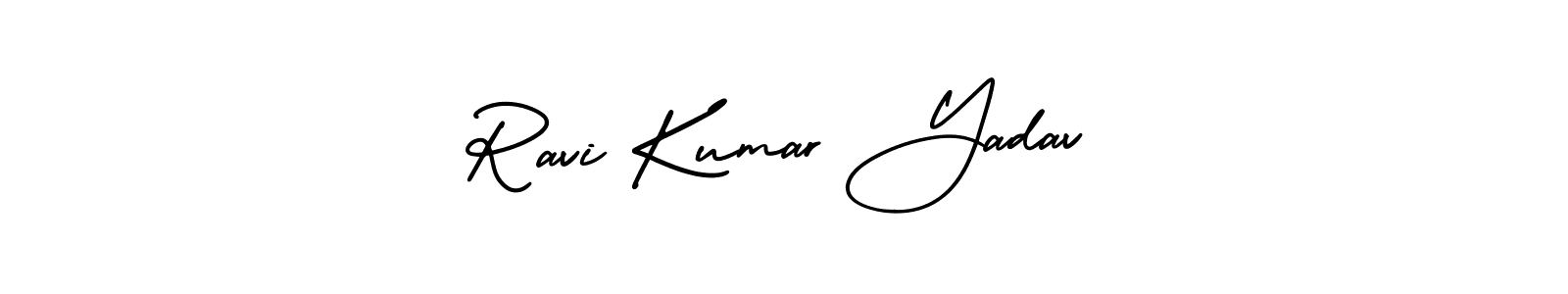 The best way (AmerikaSignatureDemo-Regular) to make a short signature is to pick only two or three words in your name. The name Ravi Kumar Yadav include a total of six letters. For converting this name. Ravi Kumar Yadav signature style 3 images and pictures png