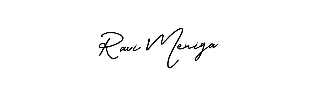 Similarly AmerikaSignatureDemo-Regular is the best handwritten signature design. Signature creator online .You can use it as an online autograph creator for name Ravi Meniya. Ravi Meniya signature style 3 images and pictures png