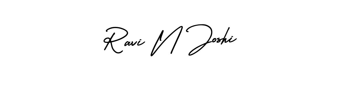 AmerikaSignatureDemo-Regular is a professional signature style that is perfect for those who want to add a touch of class to their signature. It is also a great choice for those who want to make their signature more unique. Get Ravi N Joshi name to fancy signature for free. Ravi N Joshi signature style 3 images and pictures png