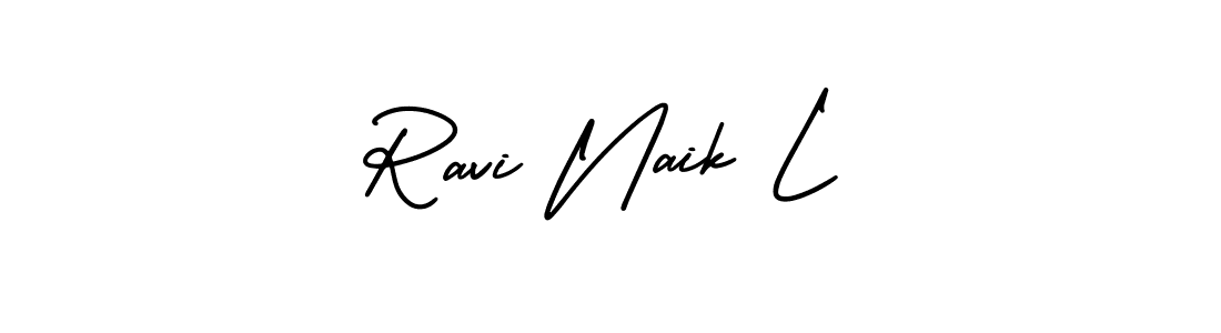 This is the best signature style for the Ravi Naik L name. Also you like these signature font (AmerikaSignatureDemo-Regular). Mix name signature. Ravi Naik L signature style 3 images and pictures png