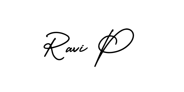 How to Draw Ravi P signature style? AmerikaSignatureDemo-Regular is a latest design signature styles for name Ravi P. Ravi P signature style 3 images and pictures png
