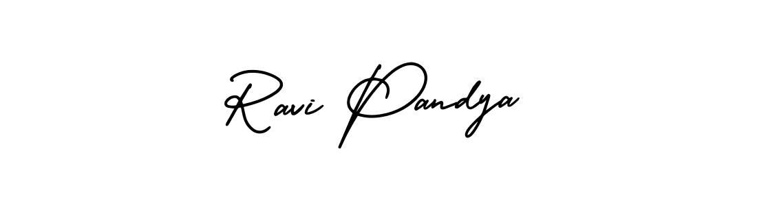 You should practise on your own different ways (AmerikaSignatureDemo-Regular) to write your name (Ravi Pandya) in signature. don't let someone else do it for you. Ravi Pandya signature style 3 images and pictures png