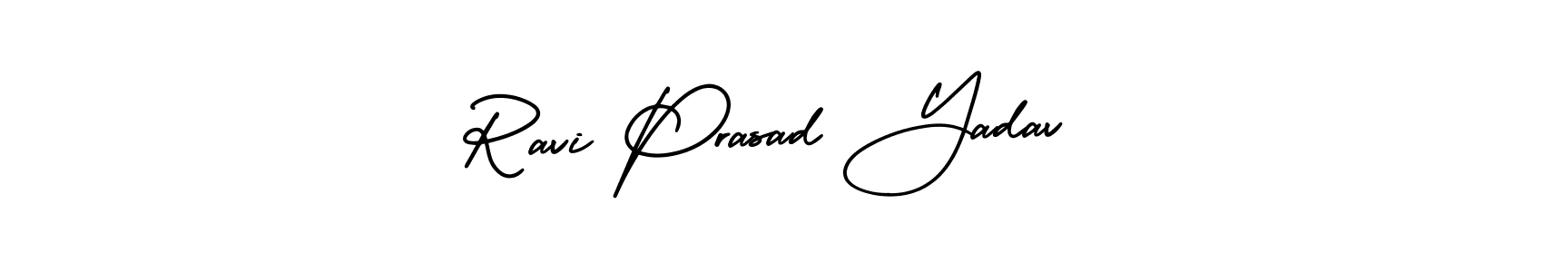 Similarly AmerikaSignatureDemo-Regular is the best handwritten signature design. Signature creator online .You can use it as an online autograph creator for name Ravi Prasad Yadav. Ravi Prasad Yadav signature style 3 images and pictures png