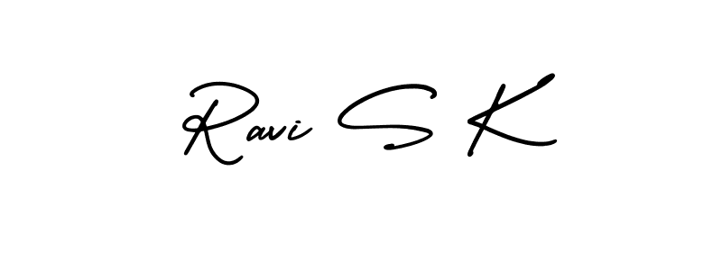 Create a beautiful signature design for name Ravi S K. With this signature (AmerikaSignatureDemo-Regular) fonts, you can make a handwritten signature for free. Ravi S K signature style 3 images and pictures png