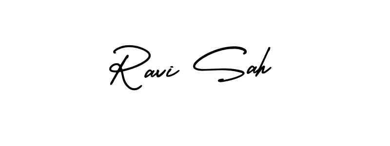 Use a signature maker to create a handwritten signature online. With this signature software, you can design (AmerikaSignatureDemo-Regular) your own signature for name Ravi Sah. Ravi Sah signature style 3 images and pictures png