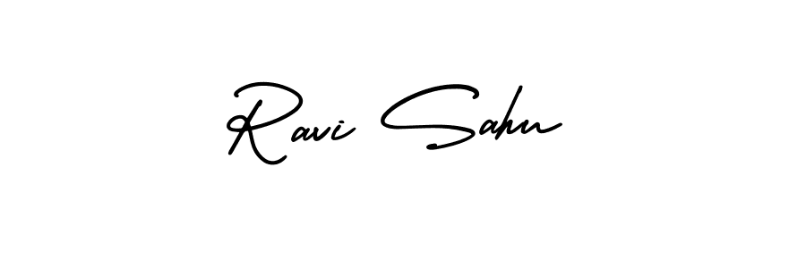 Make a beautiful signature design for name Ravi Sahu. With this signature (AmerikaSignatureDemo-Regular) style, you can create a handwritten signature for free. Ravi Sahu signature style 3 images and pictures png