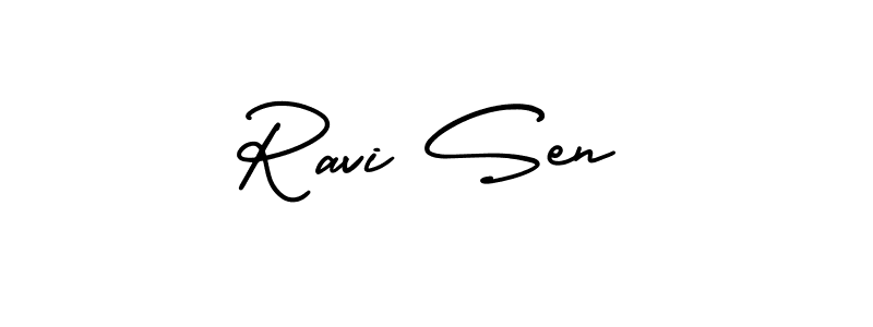 It looks lik you need a new signature style for name Ravi Sen. Design unique handwritten (AmerikaSignatureDemo-Regular) signature with our free signature maker in just a few clicks. Ravi Sen signature style 3 images and pictures png