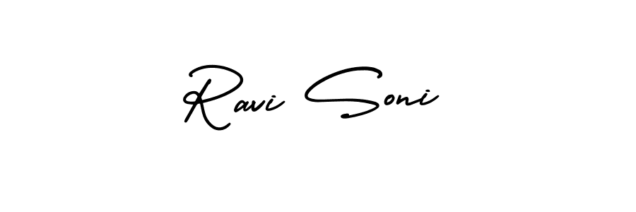 Design your own signature with our free online signature maker. With this signature software, you can create a handwritten (AmerikaSignatureDemo-Regular) signature for name Ravi Soni. Ravi Soni signature style 3 images and pictures png