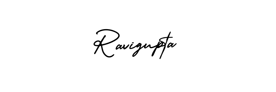 How to make Ravigupta name signature. Use AmerikaSignatureDemo-Regular style for creating short signs online. This is the latest handwritten sign. Ravigupta signature style 3 images and pictures png