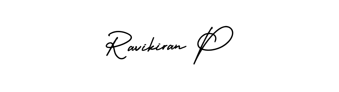 Use a signature maker to create a handwritten signature online. With this signature software, you can design (AmerikaSignatureDemo-Regular) your own signature for name Ravikiran P. Ravikiran P signature style 3 images and pictures png
