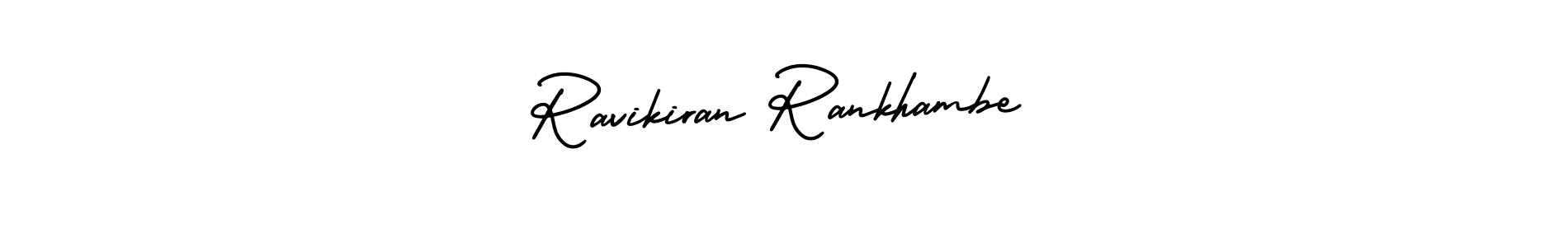 How to make Ravikiran Rankhambe name signature. Use AmerikaSignatureDemo-Regular style for creating short signs online. This is the latest handwritten sign. Ravikiran Rankhambe signature style 3 images and pictures png