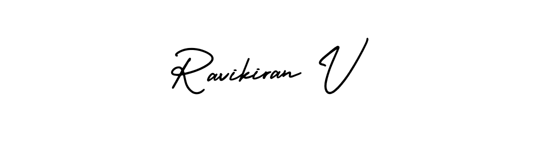 Make a beautiful signature design for name Ravikiran V. With this signature (AmerikaSignatureDemo-Regular) style, you can create a handwritten signature for free. Ravikiran V signature style 3 images and pictures png