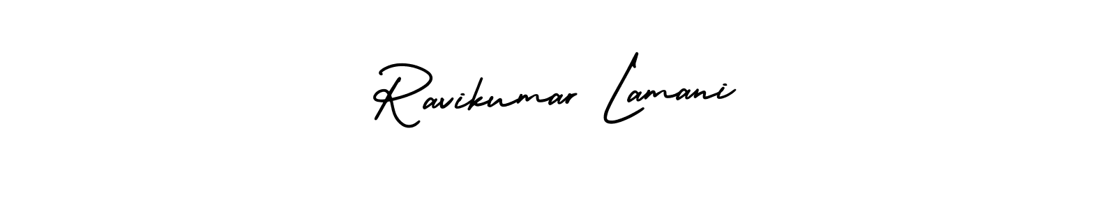 How to make Ravikumar Lamani name signature. Use AmerikaSignatureDemo-Regular style for creating short signs online. This is the latest handwritten sign. Ravikumar Lamani signature style 3 images and pictures png