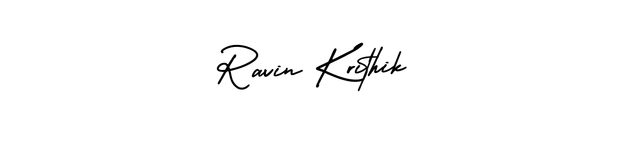 How to make Ravin Krithik signature? AmerikaSignatureDemo-Regular is a professional autograph style. Create handwritten signature for Ravin Krithik name. Ravin Krithik signature style 3 images and pictures png