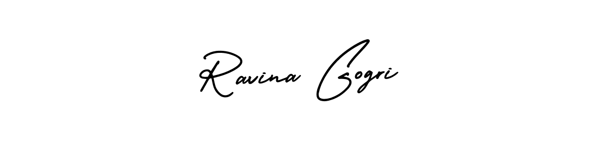 Ravina Gogri stylish signature style. Best Handwritten Sign (AmerikaSignatureDemo-Regular) for my name. Handwritten Signature Collection Ideas for my name Ravina Gogri. Ravina Gogri signature style 3 images and pictures png